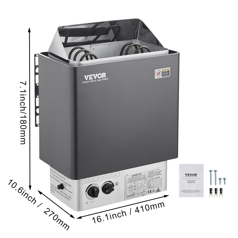 Sauna Heater: 3kW with Mounting Plate